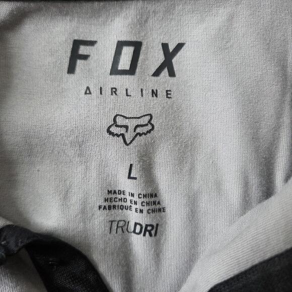 Fox Mens Airline Trudri Performance Polo Shirt Gray Short Sleeve SZ L Motocross - Picture 2 of 13